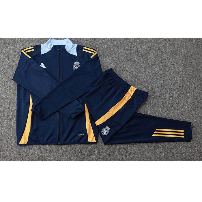 Tuta da Track di Giacca Real Madrid Bambino 2024-2025 Blu Scuro